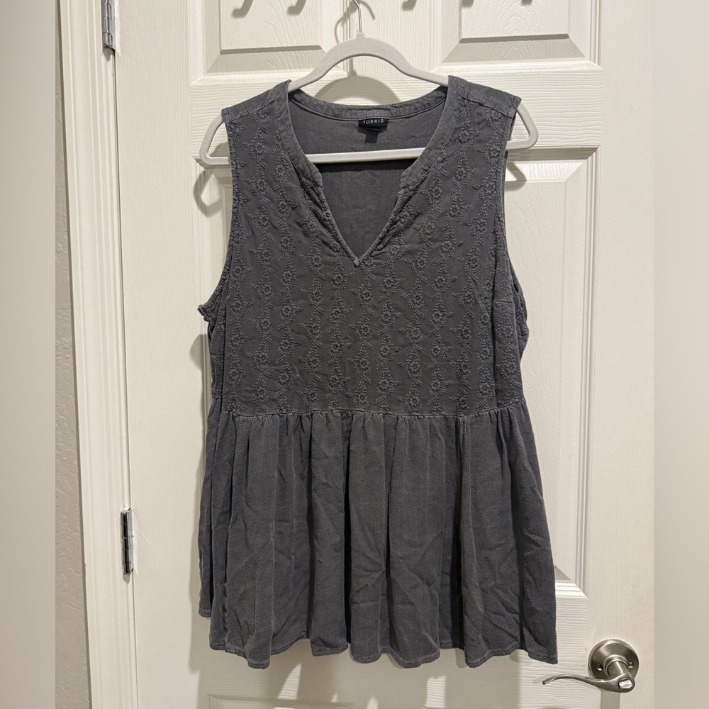 Torrid Charcoal Sleeveless Blouse